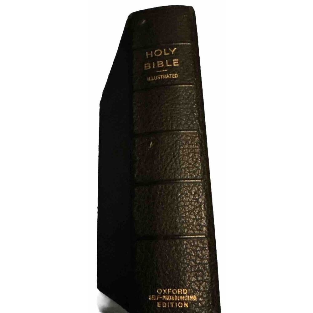 HOLY BIBLE ILLUSTRATED Oxford Self-Pronouncing Edition VTG King James READ